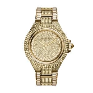 Michael Kors Camille crystal gold tone watch